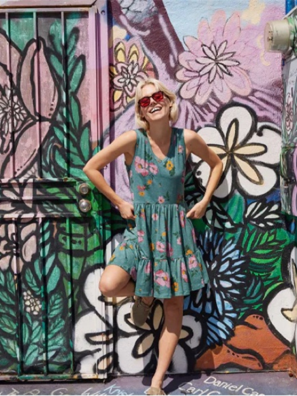 Toad&Co Marley Tiered Sleeveless Floral Tiered Summer Dress
